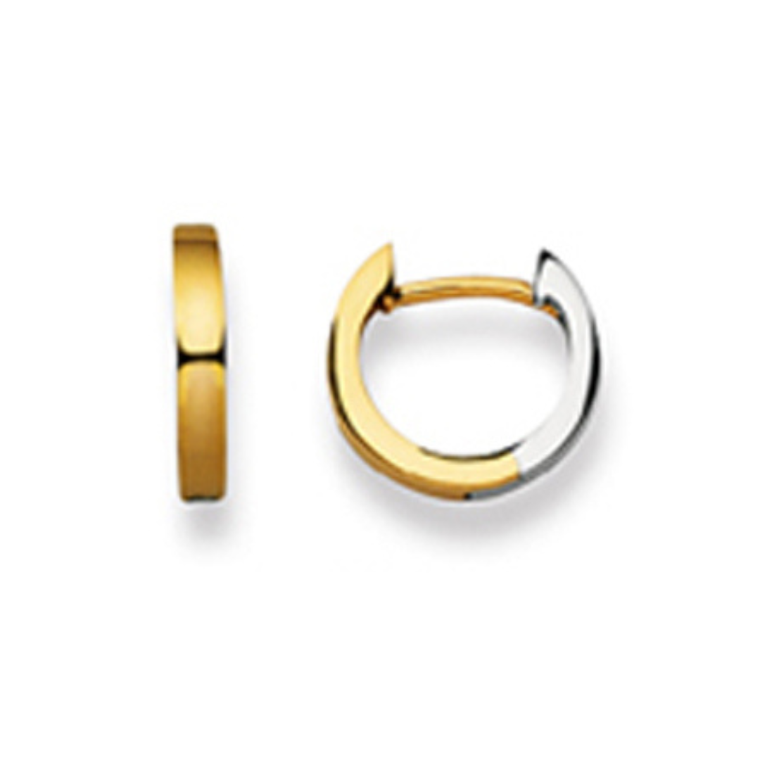Scharnier-Creolen in 18 Karat - 750 Gold, Bicolor