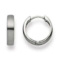 Scharnier-Creolen in 18 Karat - 750 Weissgold, Matt Poliert