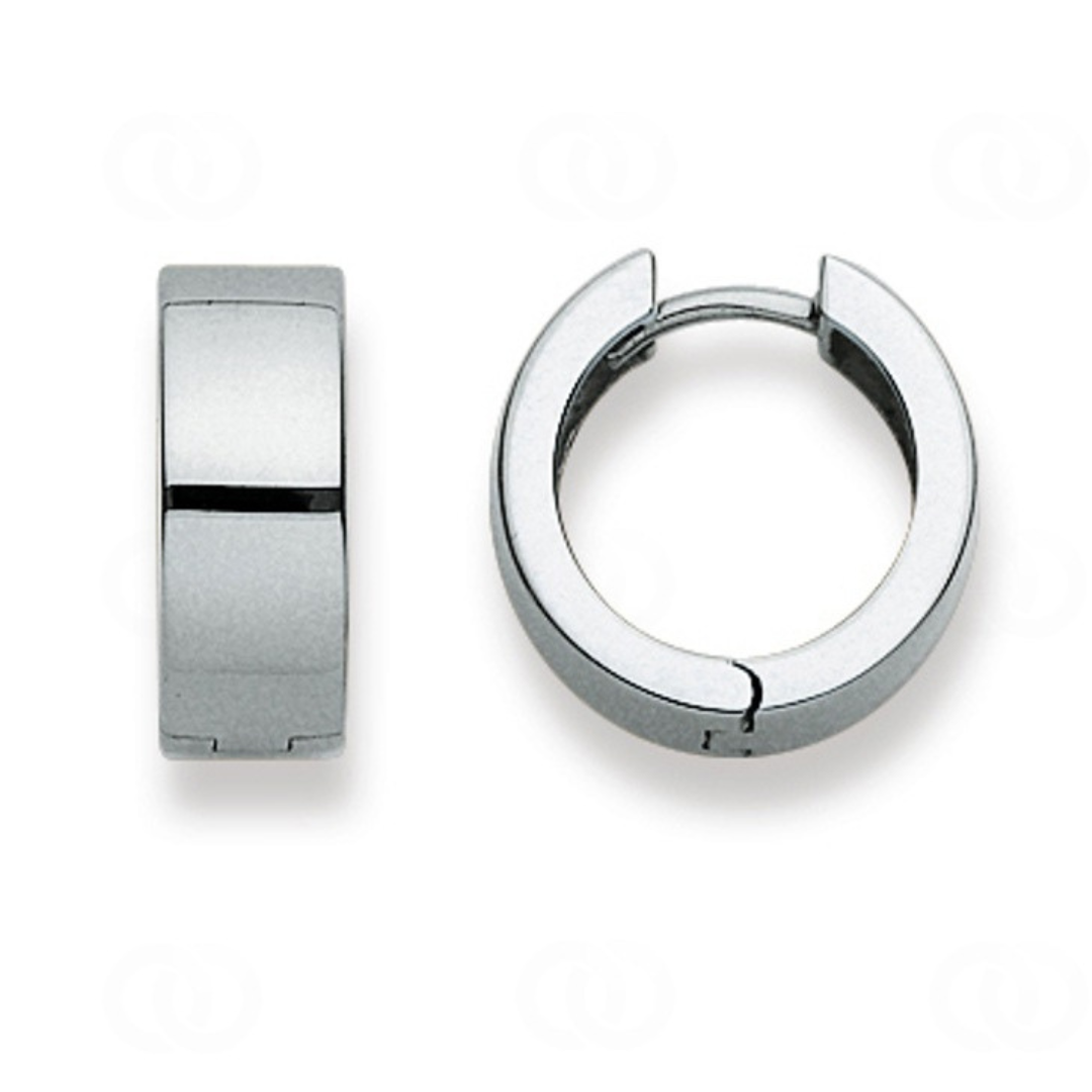 Scharnier-Creolen in 18 Karat - 750 Weissgold, Poliert