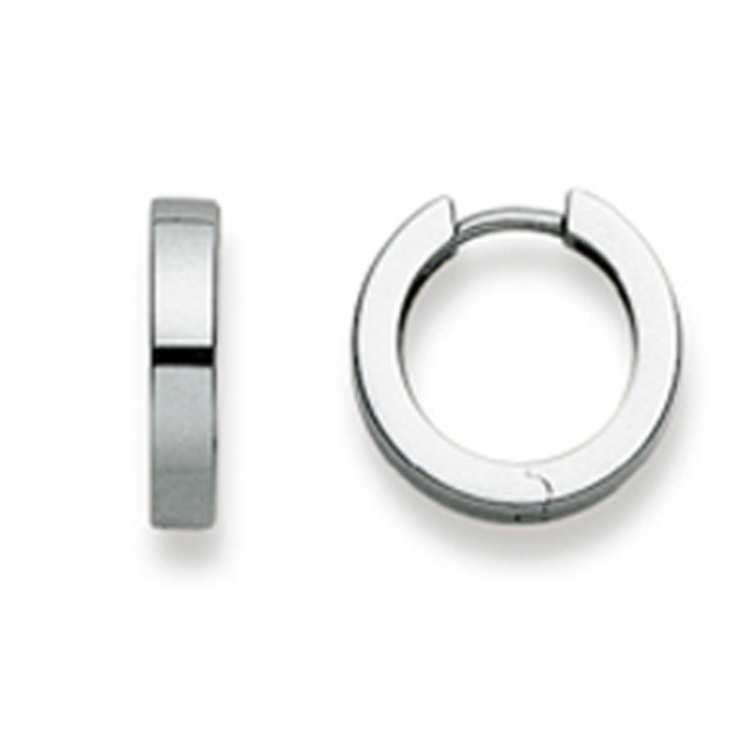 Scharnier-Creolen in 18 Karat - 750 Weissgold, Poliert