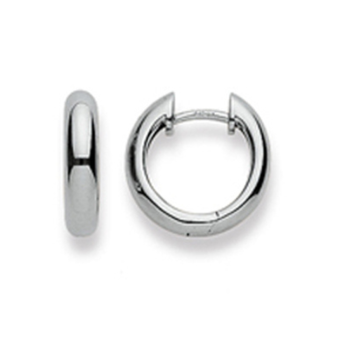 Scharnier-Creolen in 18 Karat - 750 Weissgold, Poliert, Classics