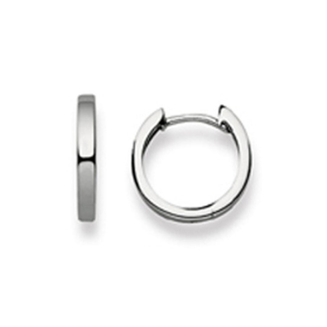 Scharnier-Creolen in 18 Karat - 750 Weissgold, Poliert