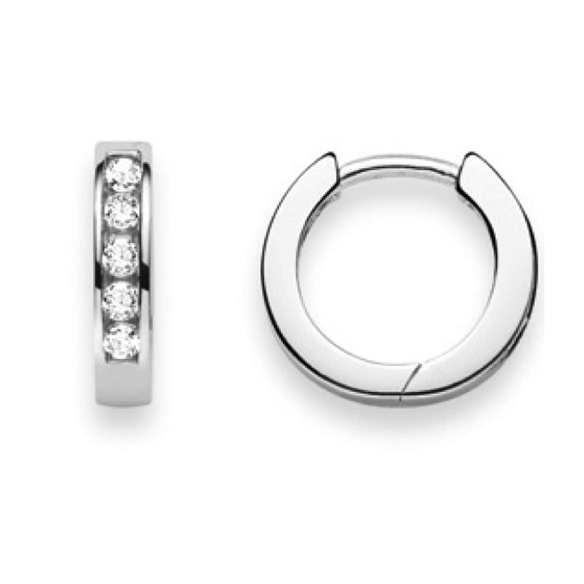Scharnier-Creolen Silber 925 weiss mit Zirkonia - 6264.04598/1200