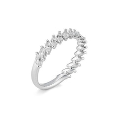 Schmaler Halbmemoire Labordiamantring – Eleganter Ring mit Labordiamanten - 41062970