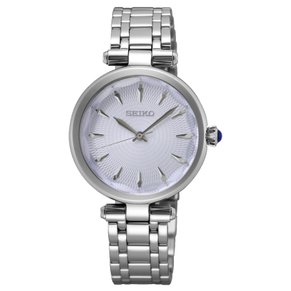 Seiko Classique Damenuhr - Hellblau und Silberne Eleganz - SRZ553