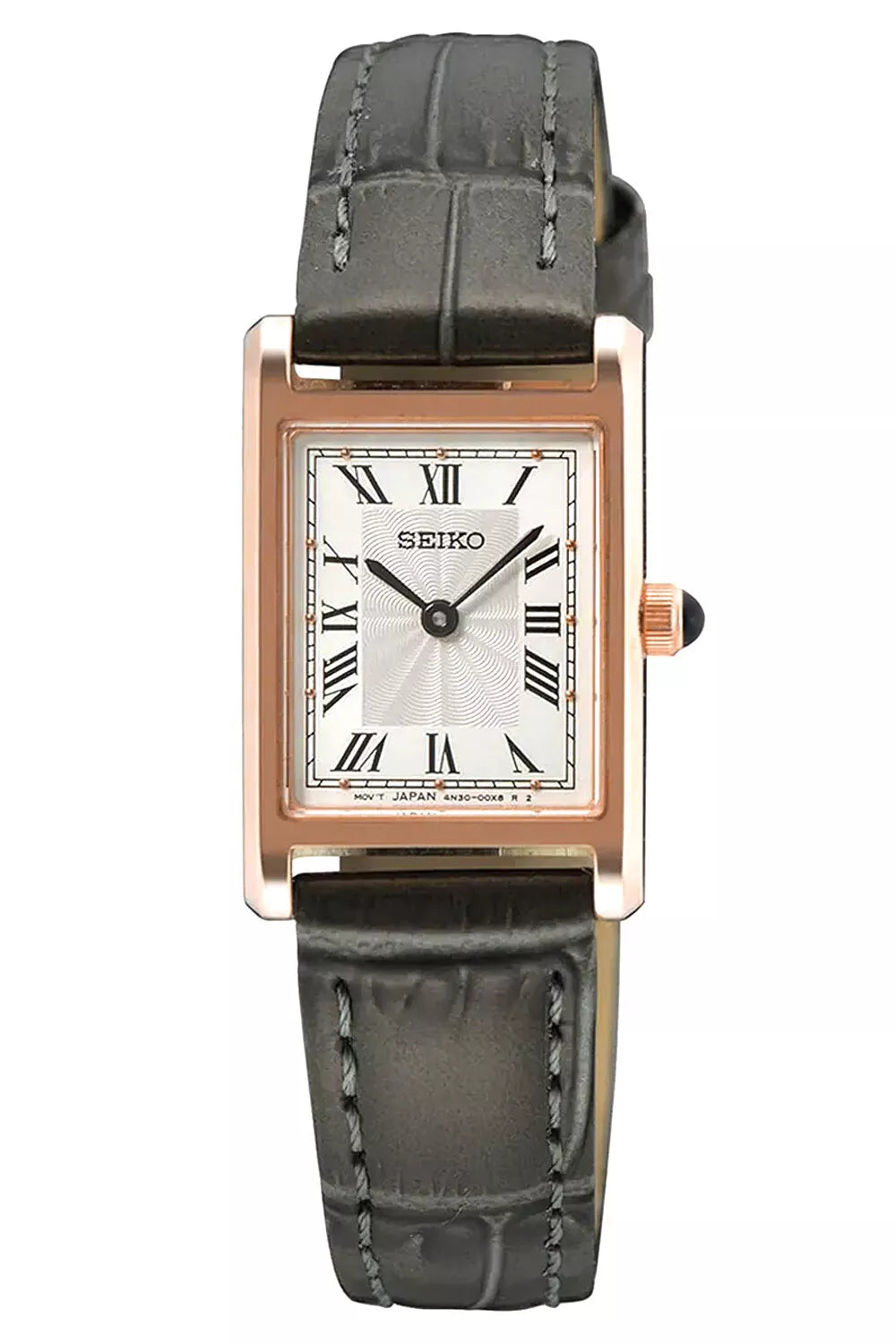 SEIKO Damenuhr Rechteckig Dunkelgrau/Roségoldfarben - SWR096P1