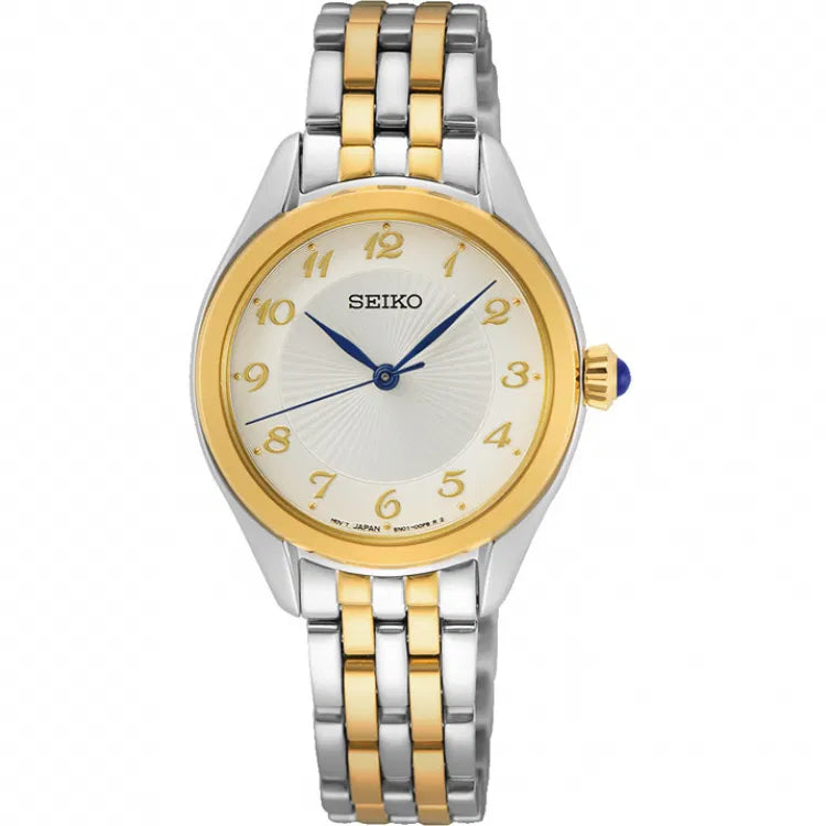 Seiko Quarz Damenuhr aus Bicolor Edelstahlband - SUR380