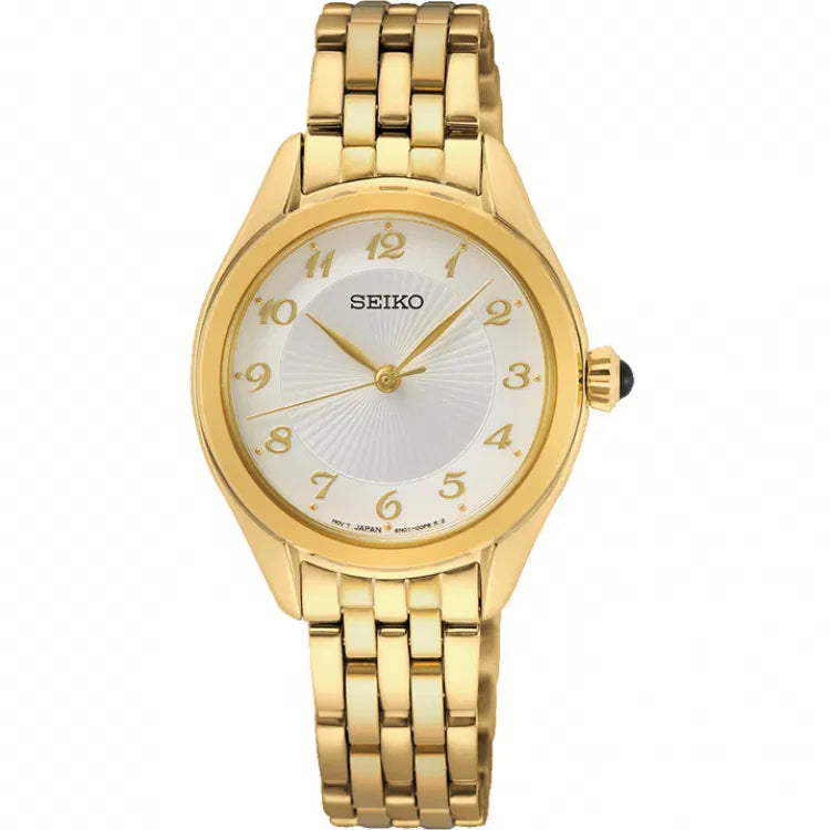 Seiko Quarz Damenuhr mit Goldfarbenem Armband & Edelstahlgehäuse - SUR384
