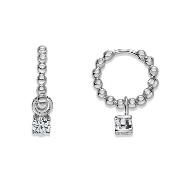Silber Creolen mit elegantem Zirkonia Einhänger - 6264.04867/0001