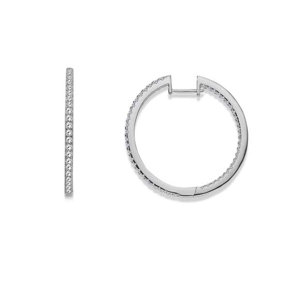 Silber Creolen mit funkelnden Zirkonia - 6264.04859/3100