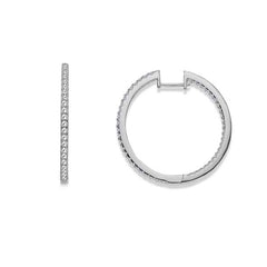 Silber Creolen mit funkelnden Zirkonia - 6264.04859/3100