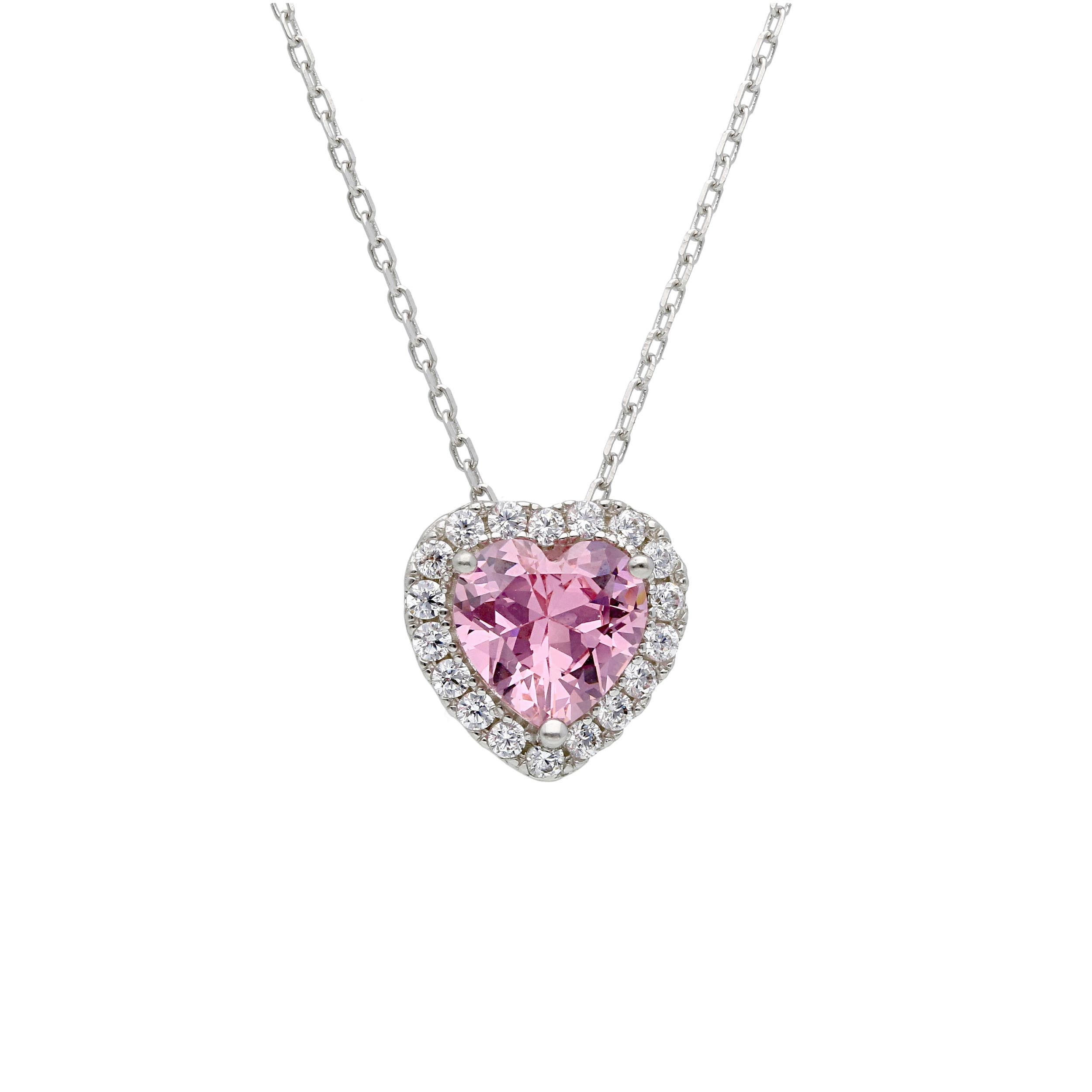 Silbercollier-Halskette mit Herz