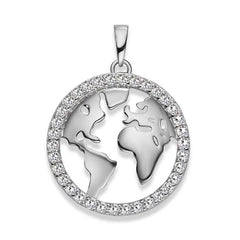 Silver classics 2021 Anhänger Silber 925 weiss – Weltkugel Motiv - 6256.08964/0001