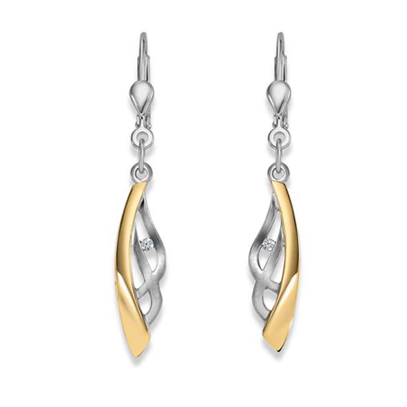 Silver Classics Ohrhänger Silber 925 Bicolor Zirkonia – 6568.02825/0001