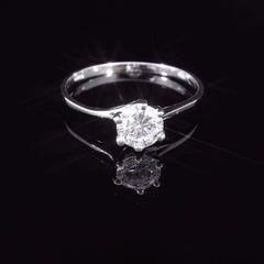 Strahlende Schlichtheit – Weissgoldring mit 0.60ct. Brillant für stilvolle Akzente - 5551000