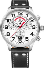 Swiss Military by Chrono Chronograph Herren Schwarz Leder 