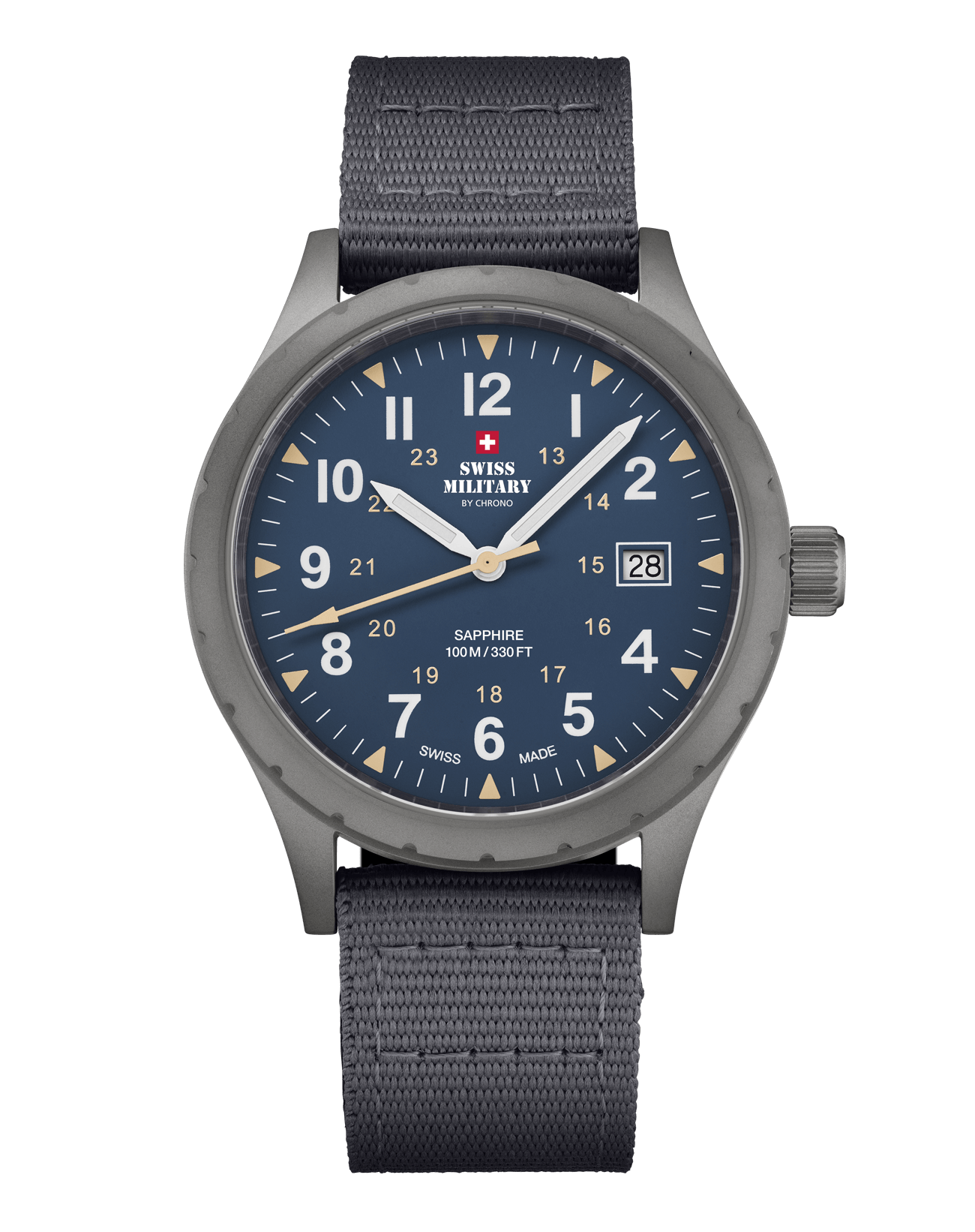 Swiss Military Klassische Uhr im Army-Stil, blaues Canvas - SM34108.05