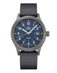 Swiss Military Klassische Uhr im Army-Stil, blaues Canvas - SM34108.05