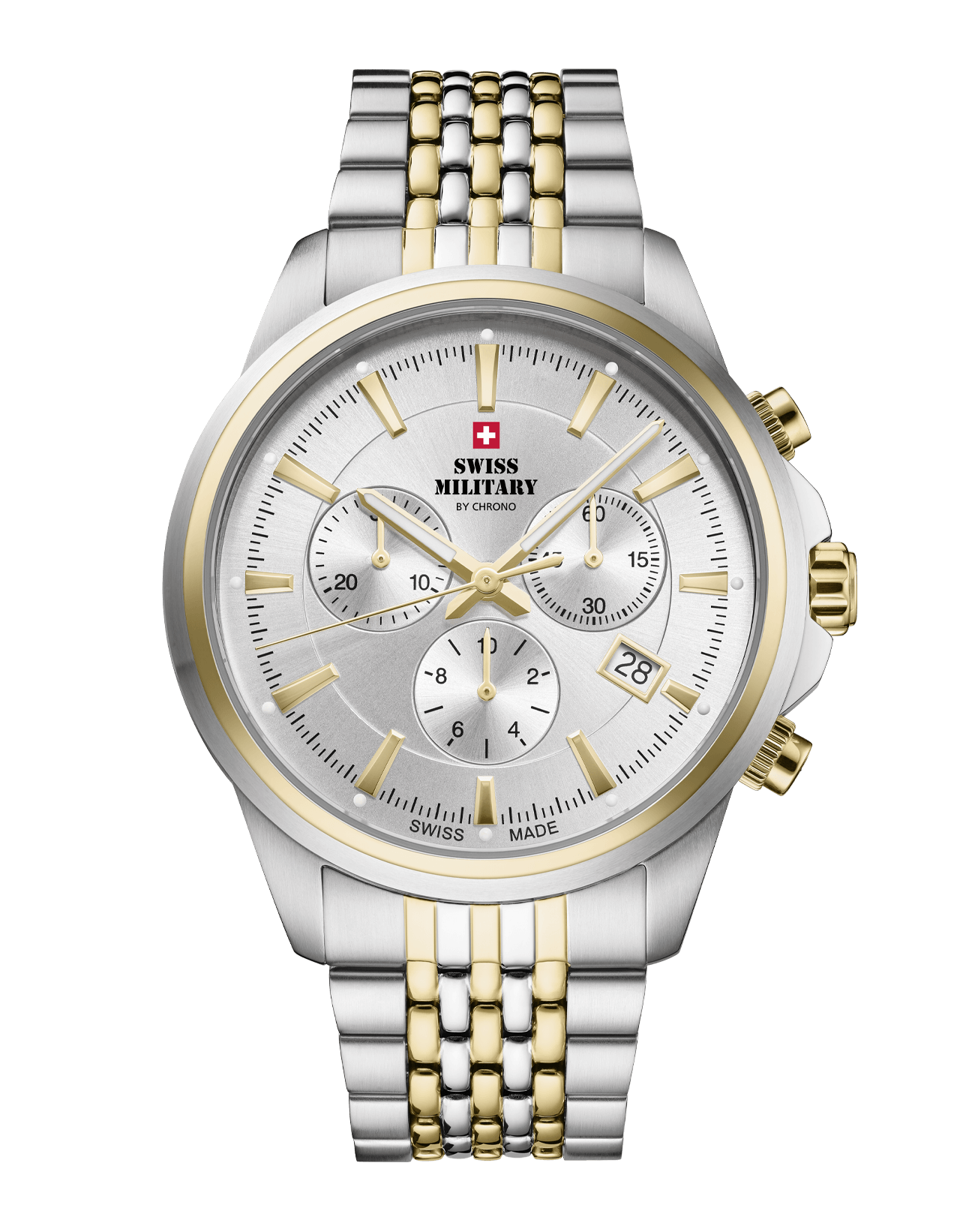 Swiss Military Klassischer Chronograph Silber Bicolor - SM34107.06