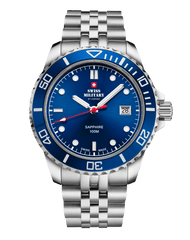 Swiss Military Schweizer Herren-Sportuhr aus blauem Stahl - SM34109.02