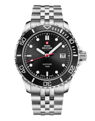 Swiss Military Schweizer Herren-Sportuhr Stahl Schwarz - SM34109.01