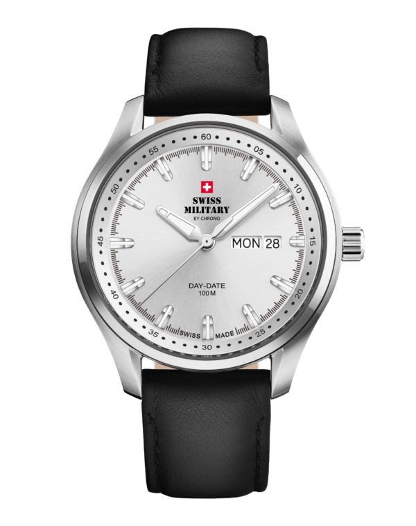 Swiss Military Silber Leder