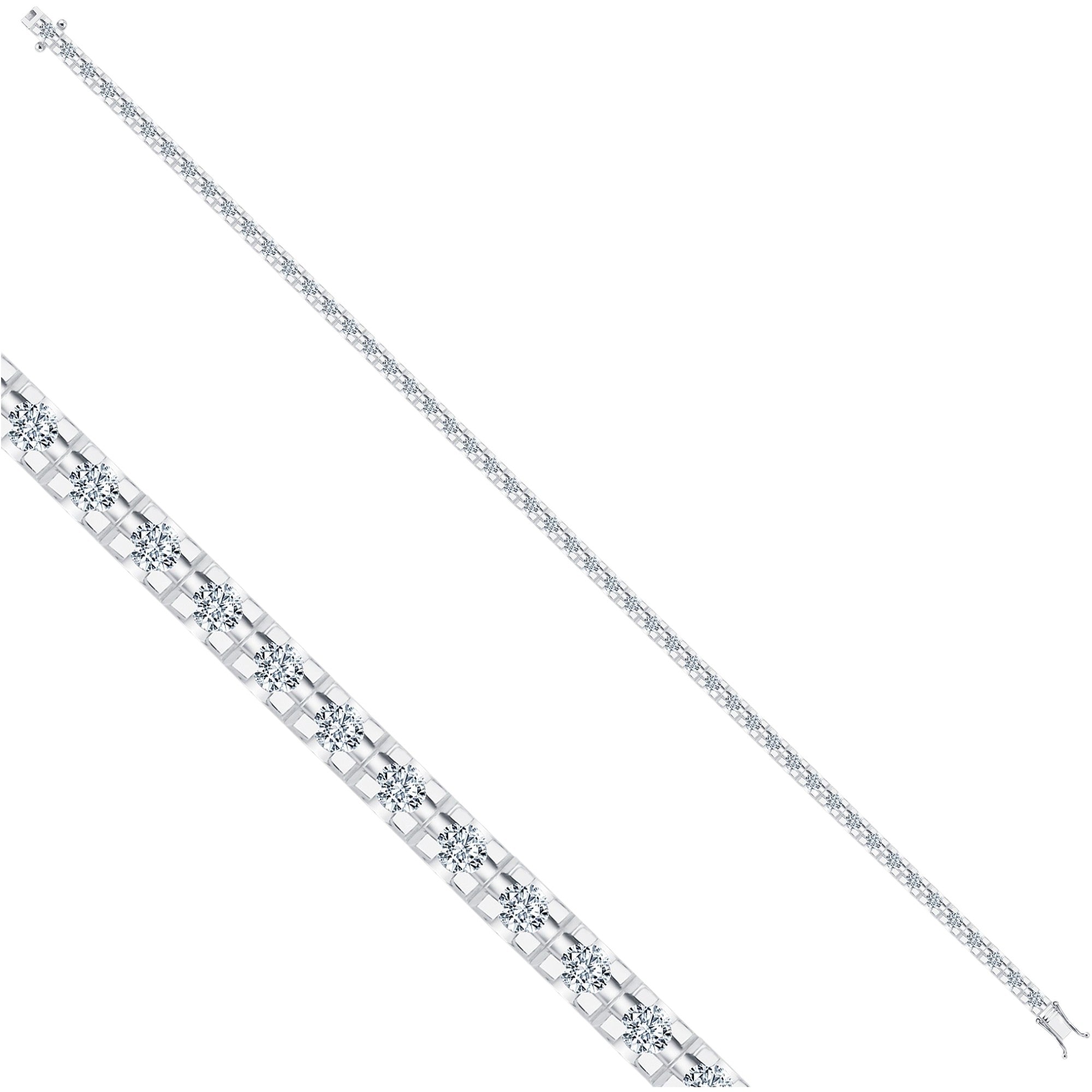 Tennisarmband mit 1.98 ct Diamanten in 585 oder 750 Weissgold