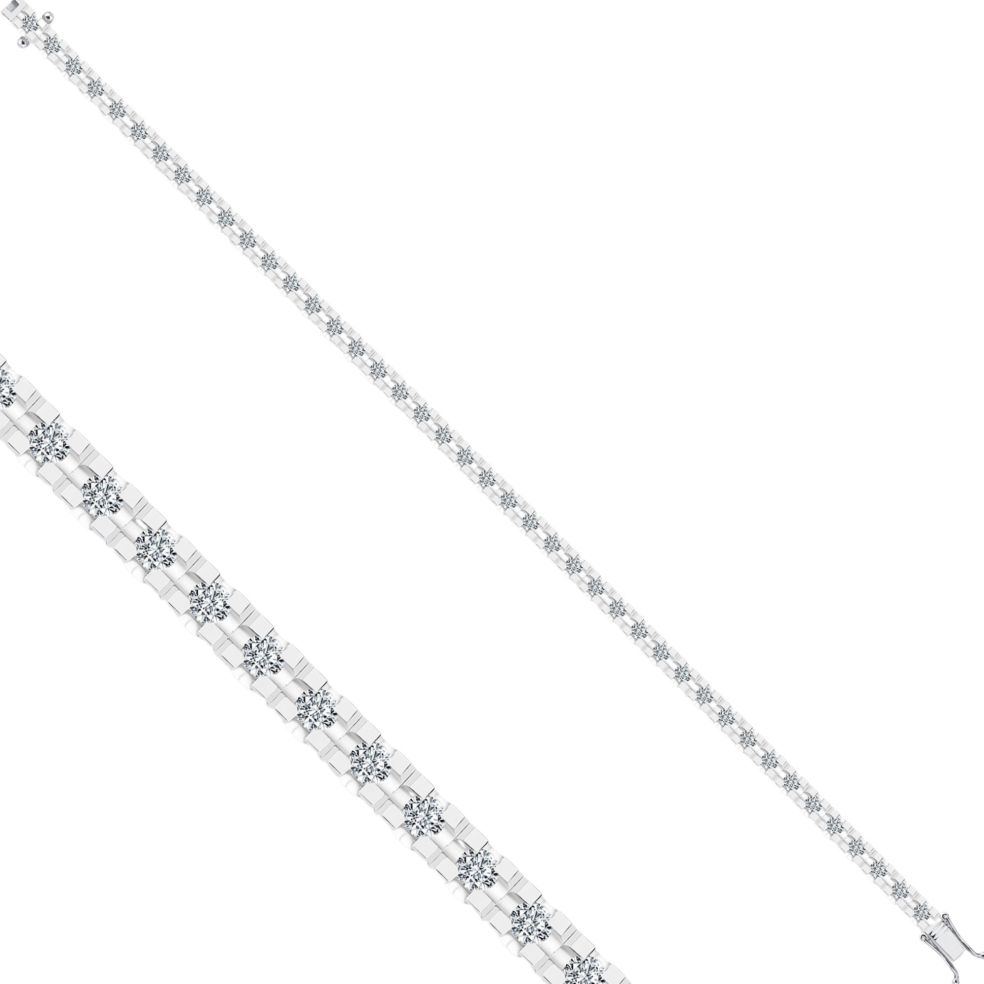 Tennisarmband mit 2.15 ct Diamanten in 585 oder 750 Weissgold