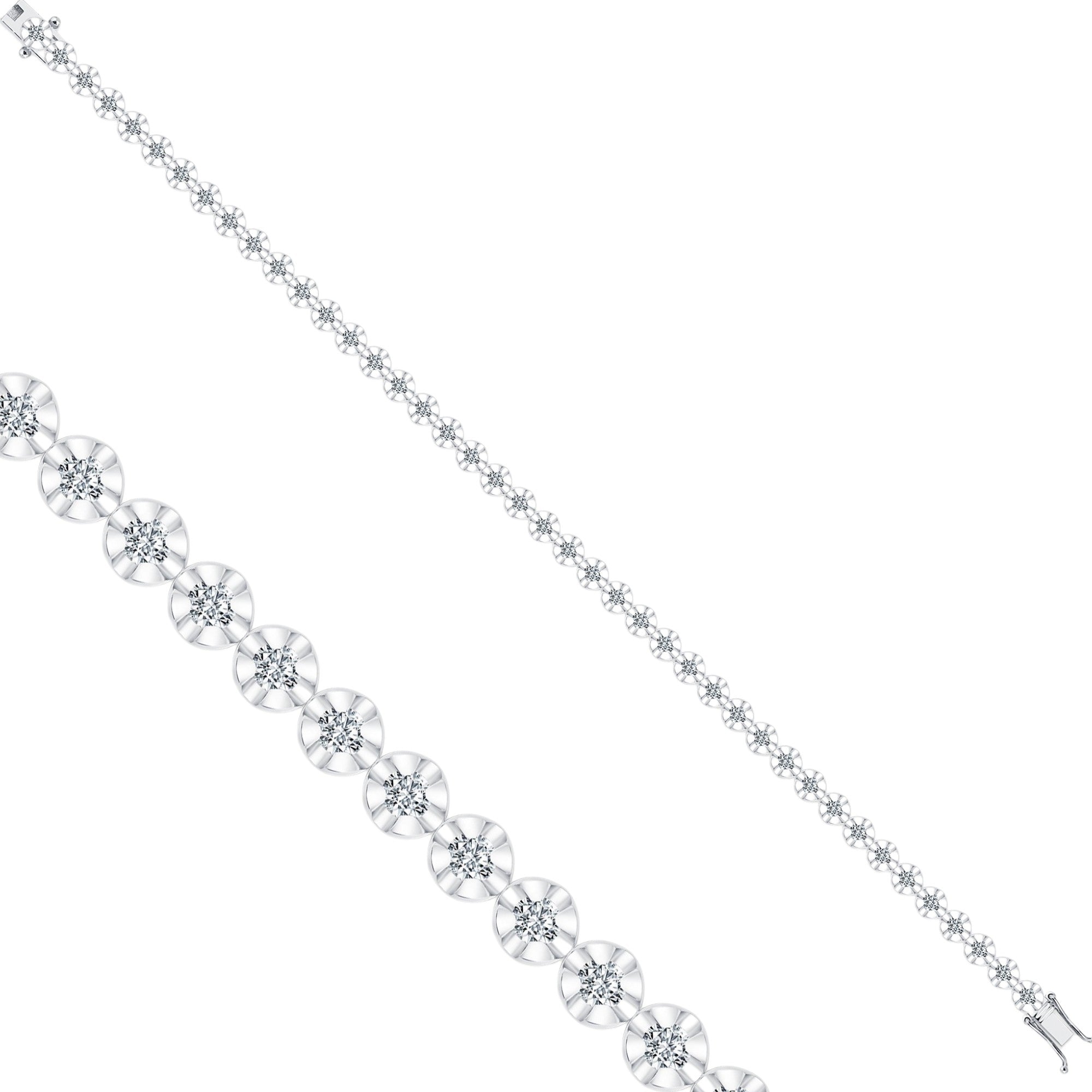 Tennisarmband mit 2.40 ct Diamanten in 585 oder 750 Weissgold