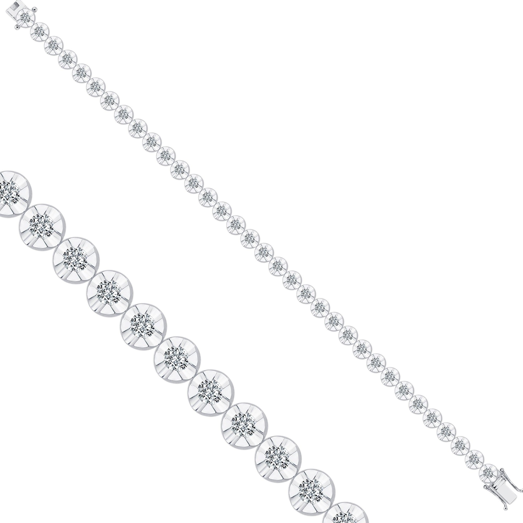Tennisarmband mit 2.96 ct Diamanten in 585 oder 750 Weissgold