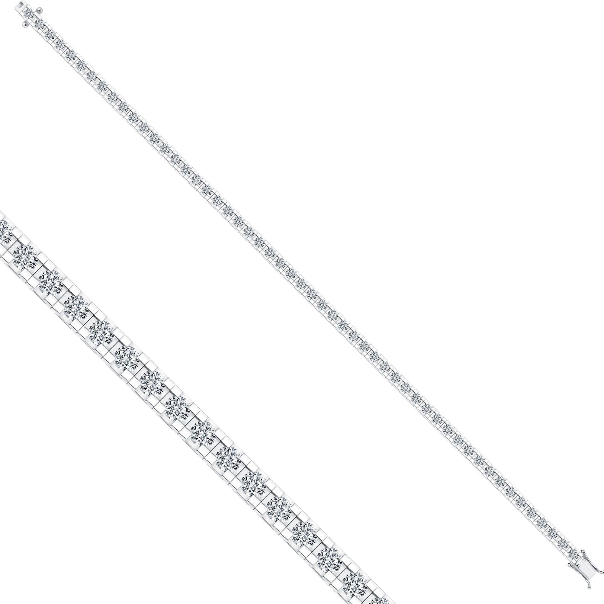 Tennisarmband mit 2.98 ct Diamanten in 585 oder 750 Weissgold