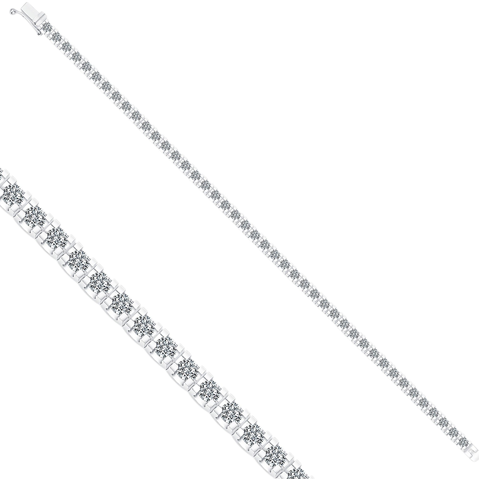 Tennisarmband mit 3.95 ct Diamanten in 585 oder 750 Weissgold