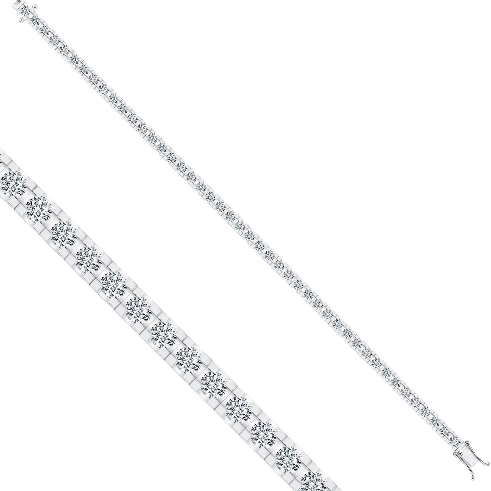 Tennisarmband mit 4.91 ct Diamanten in 585 oder 750 Weissgold