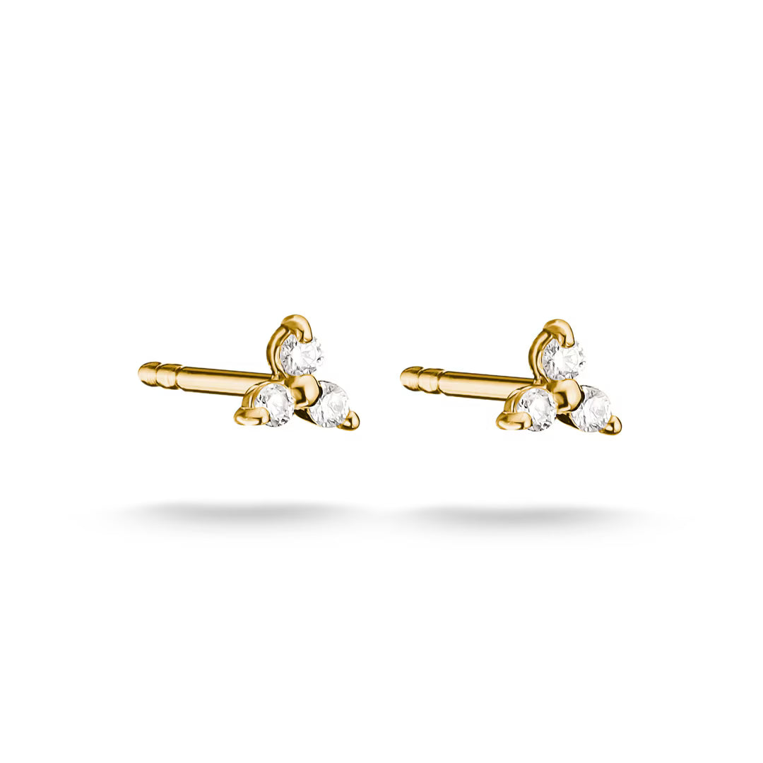 Thomas Sabo Classic TS Ohrstecker 18K Vergoldet mit Weissen Zirkonia – H2368-M01-14