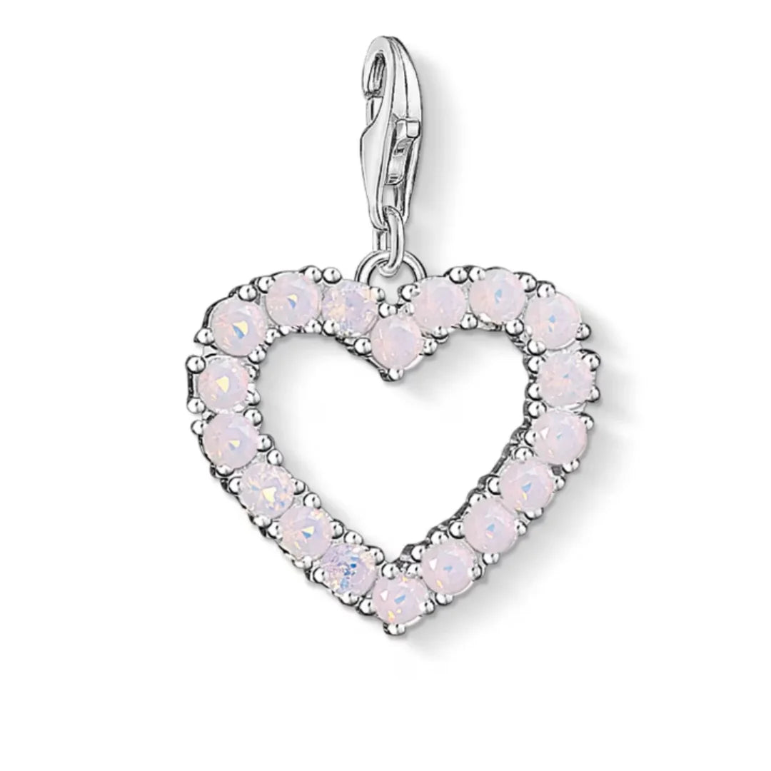 Thomas Sabo Damen Charm-Anhänger Herz mit Pinken Steinen - 1573-699-9