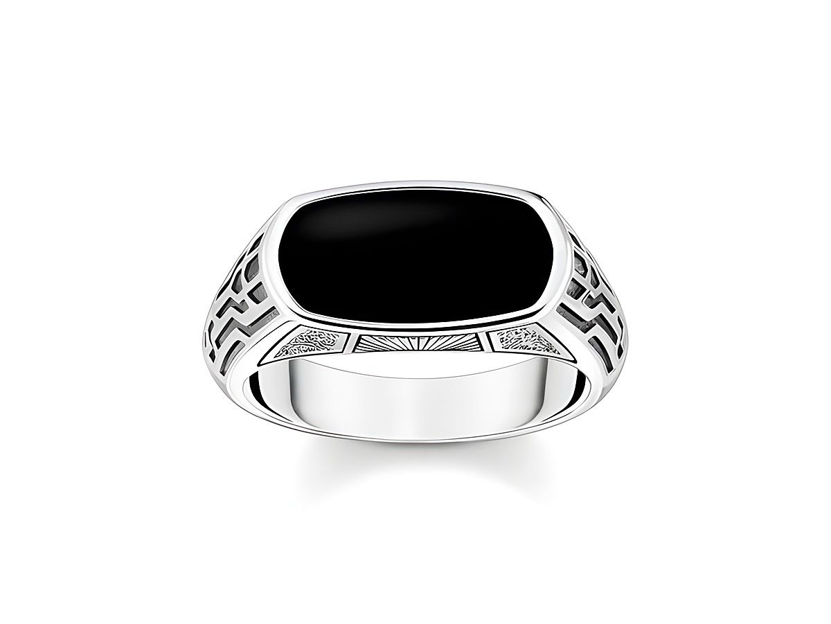Thomas Sabo Herren Siegelring mit schwarzem Onyx Silber 925 – TR2429-507-11-62