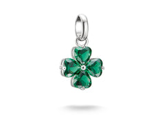 Thomas Sabo Kleeblatt Charm Connect Silber mit grünen Steinen – CC1326-699-6