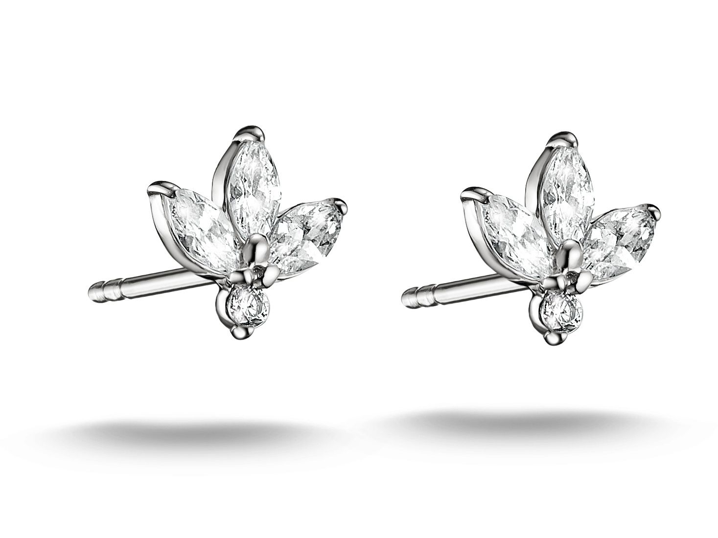 Thomas Sabo Ohrstecker Blüte Silber 925 mit weissen Zirkonia
