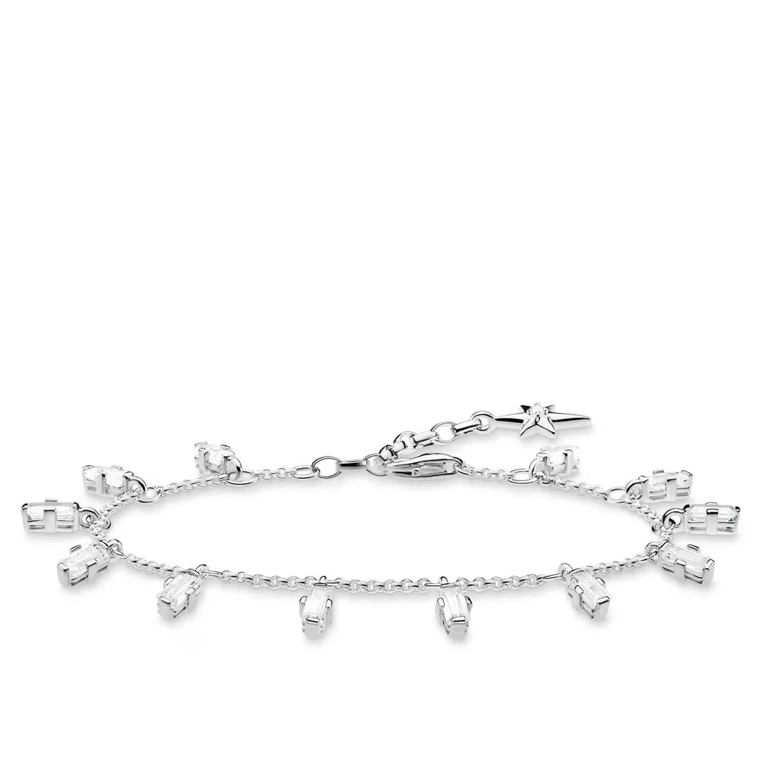 Thomas Sabo Sterling Silver Glam & Soul Armband Eckige Steine mit Baguette-Schliff