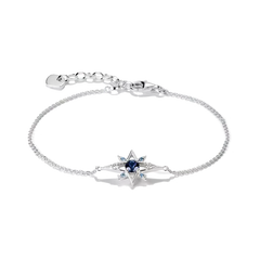 THOMAS SABO Stern-Armband mit blauen und weissen Steinen Silber
