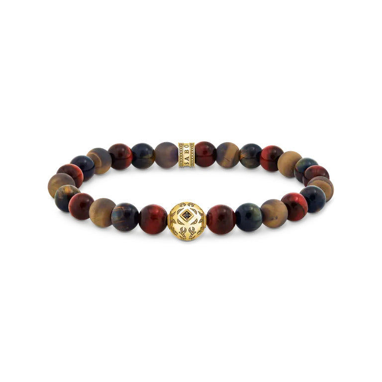 Thomas Sabo Tigerauge Beads-Armband vergoldet 19 cm - A2145-324-2-L19