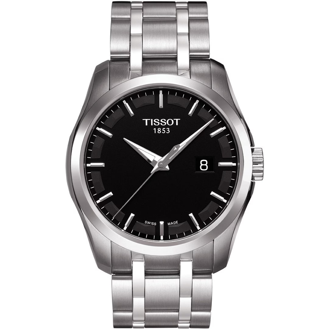Tissot Couturier Quartz Herrenuhr Silber/Schwarz 39 mm 