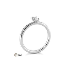 Bague de fiançailles baguette avec diamants taille laboratoire - 41062310