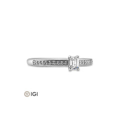 Bague de fiançailles baguette avec diamants taille laboratoire - 41062310