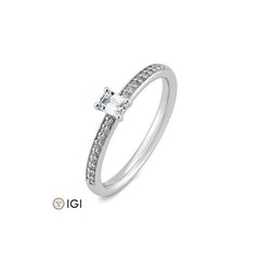 Bague de fiançailles taille baguette – élégante et moderne - 41062310