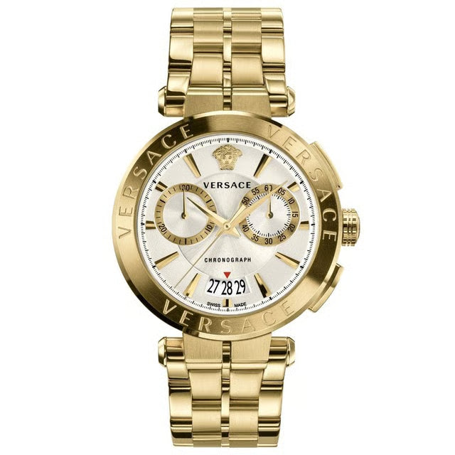 Versace Aion Chronograph Herren Uhr Gold Silber