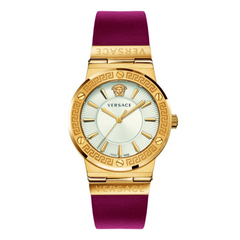 Versace Greca Logo Damenuhr Rot/Gold 38 mm - VEVH00420
