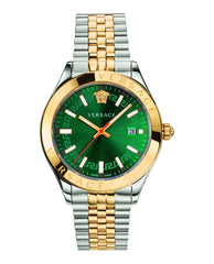 Versace Silber Gold Band, Grünes Zifferblatt Herrenuhr - VEVK00620