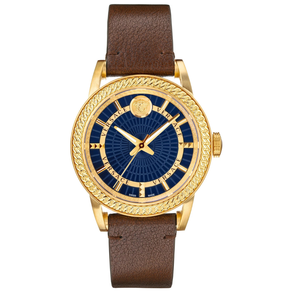 Versace Quarz Herrenuhr in Braun/Blau - VEPO00220