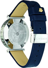 Versace Damen Uhr Gold Schwarz Leder V-Twist Elegant 